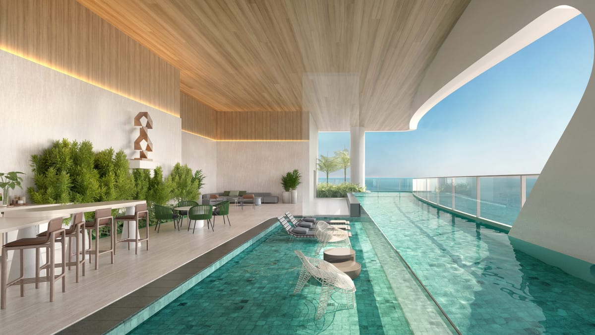Edge Condominium infinity pool overlooking Fortaleza