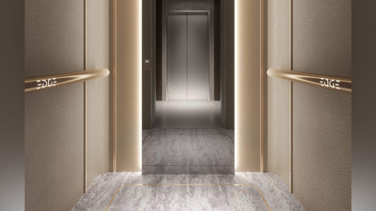 Private social lift interior at Edge Condominium