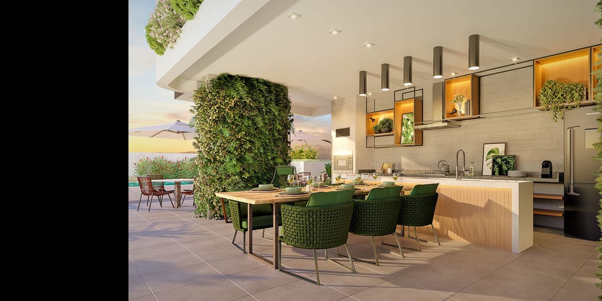 Hemisphere Residence — Gourmet deck beside the pool