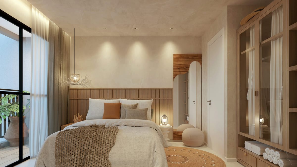 Illustrative principal suite in a 60.40 m² Maré apartment