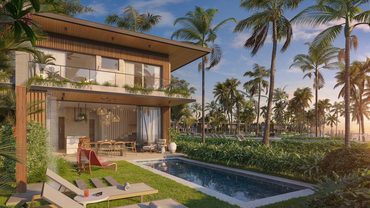 Contemporary Ocean Garden residences and landscaped grounds
