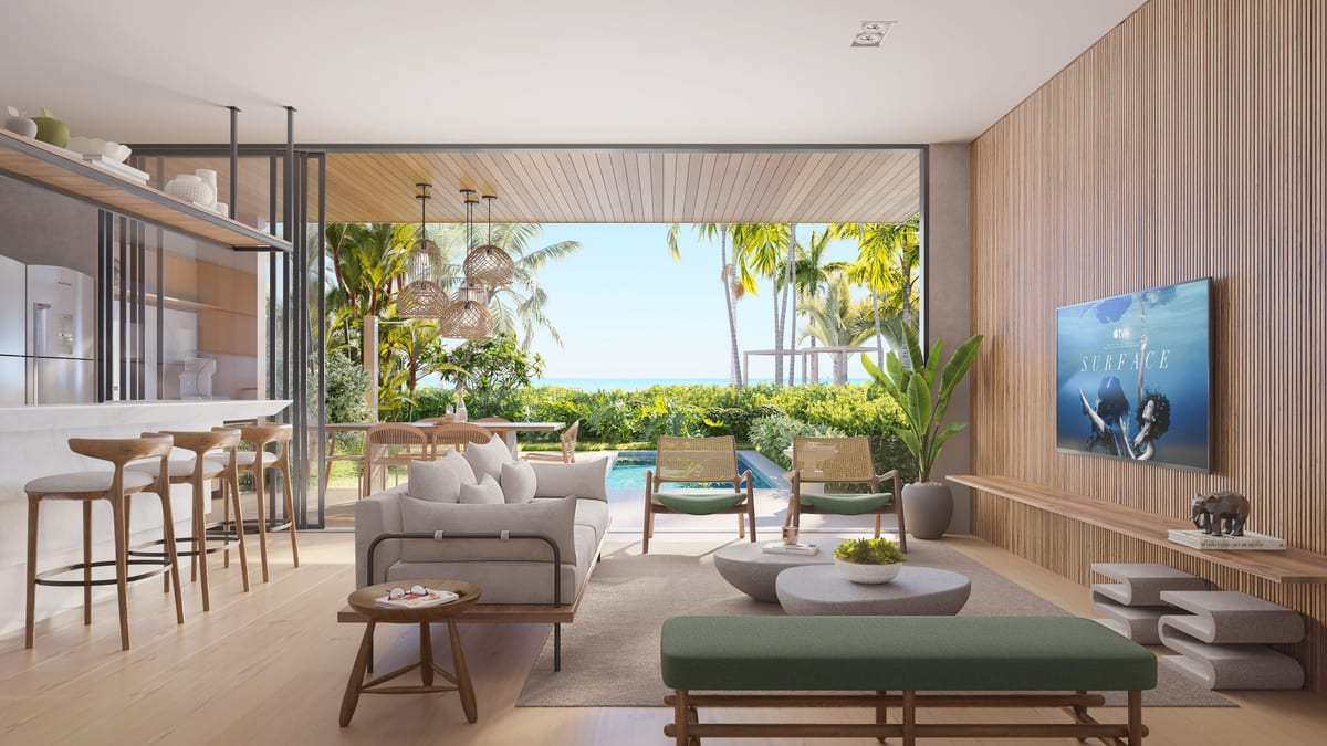 Open-plan living room in an Ocean Garden residence