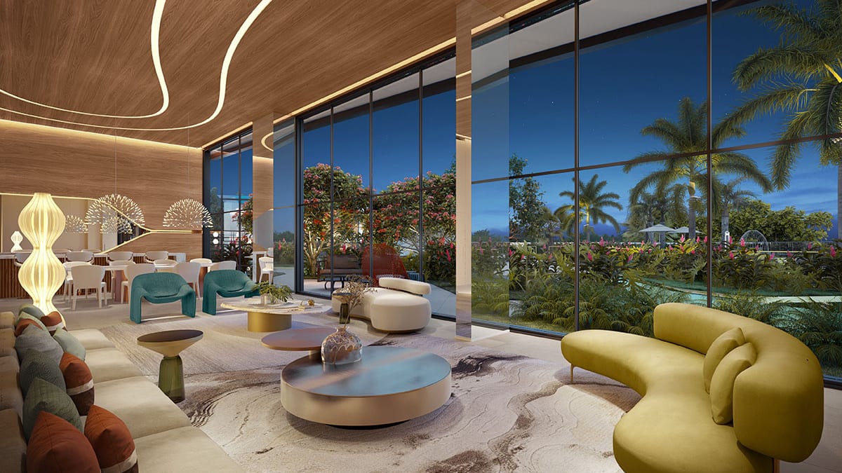 The Dream events lounge with contemporary seating and dining areas