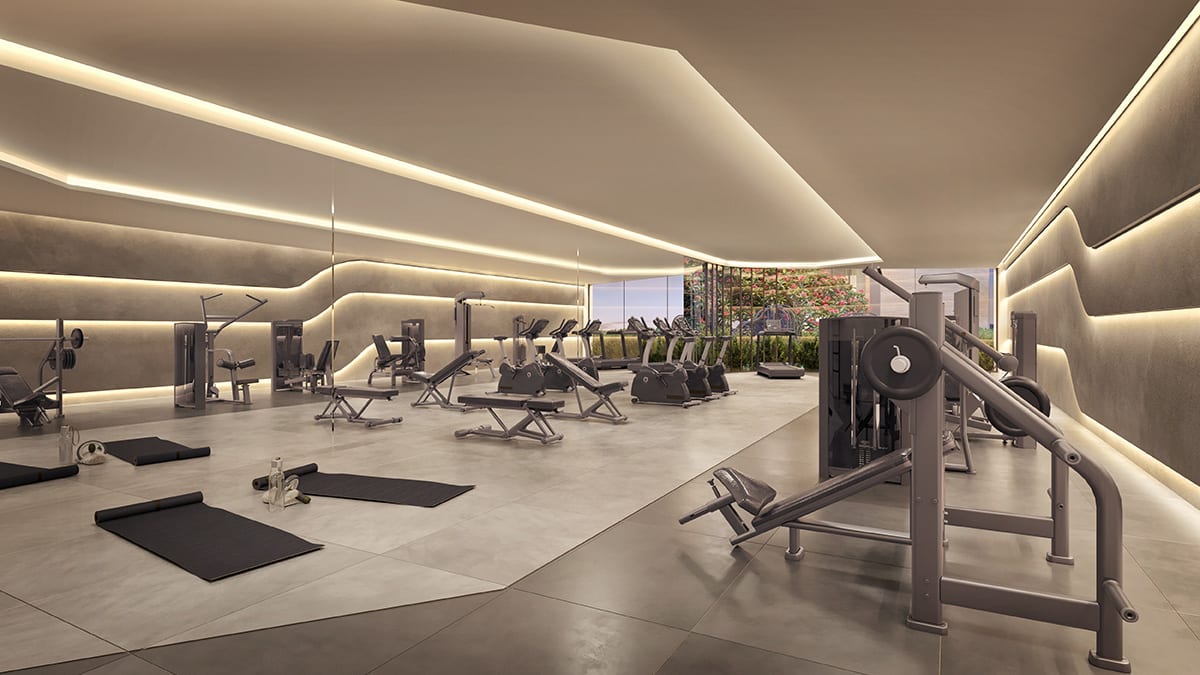 Fitness centre with modern equipment at The Dream
